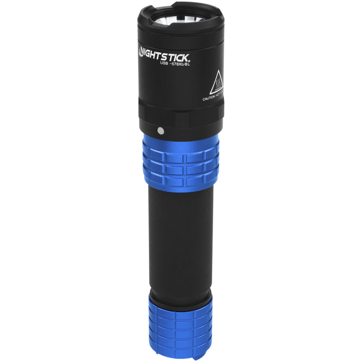 Nightstick USB Dual-Light Tactical Flashlight w/Holster | Li-Ion | Blue