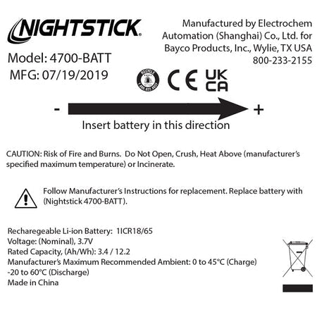 Nightstick USB Single Battery Charging Kit | (2) 18650 included