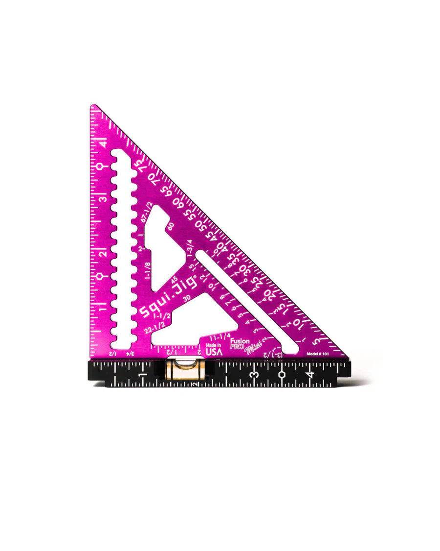 Squi.Jig 4.5 Inch Mini Pro Square made of aircraft-grade aluminum with a 360-degree level vial