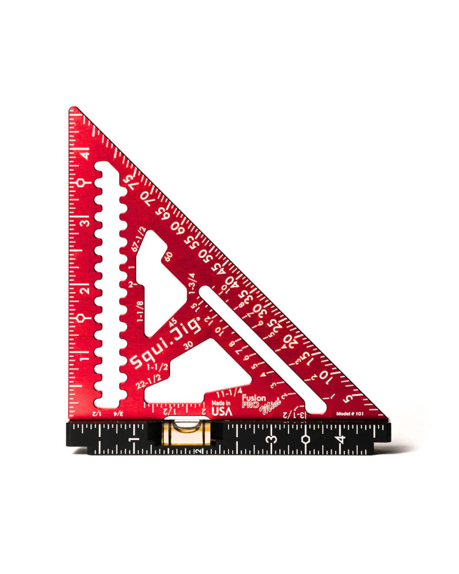 Squi.Jig 4.5 Inch Mini Pro Square made of aircraft-grade aluminum with a 360-degree level vial