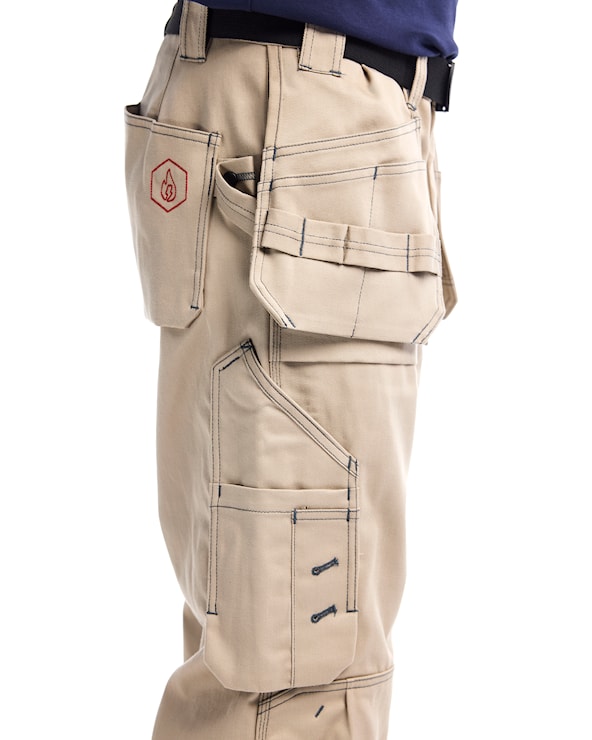Blaklader 1636 10oz Flame Resistant Work Pants with Utility Pockets - Stone 2700 36W 30L