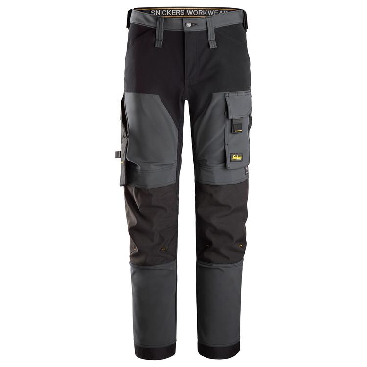 Snickers Workwear 6375 AllroundWork Stretch Trousers | Steel Grey/Black