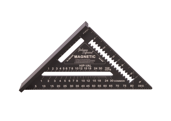 Johnson 7" Magnetic Johnny Square® Professional Easy-Read™ Aluminum Rafter Square