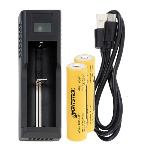 Nightstick USB Single Battery Charging Kit | (2) 18650 included