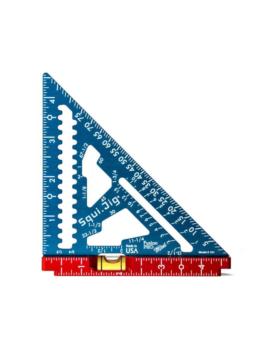 Squi.Jig 4.5 Inch Mini Pro Square made of aircraft-grade aluminum with a 360-degree level vial