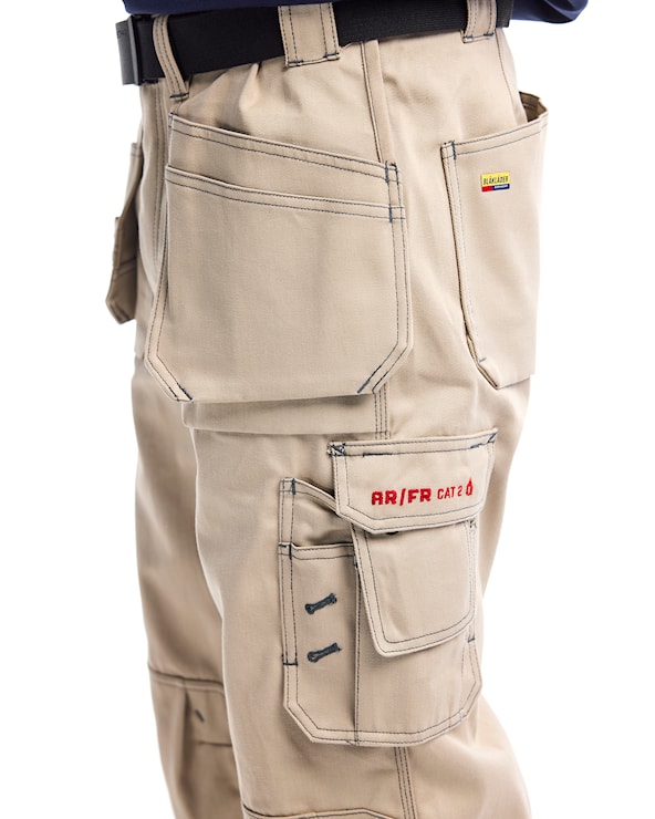 Blaklader 1636 10oz Flame Resistant Work Pants with Utility Pockets - Stone 2700 36W 30L