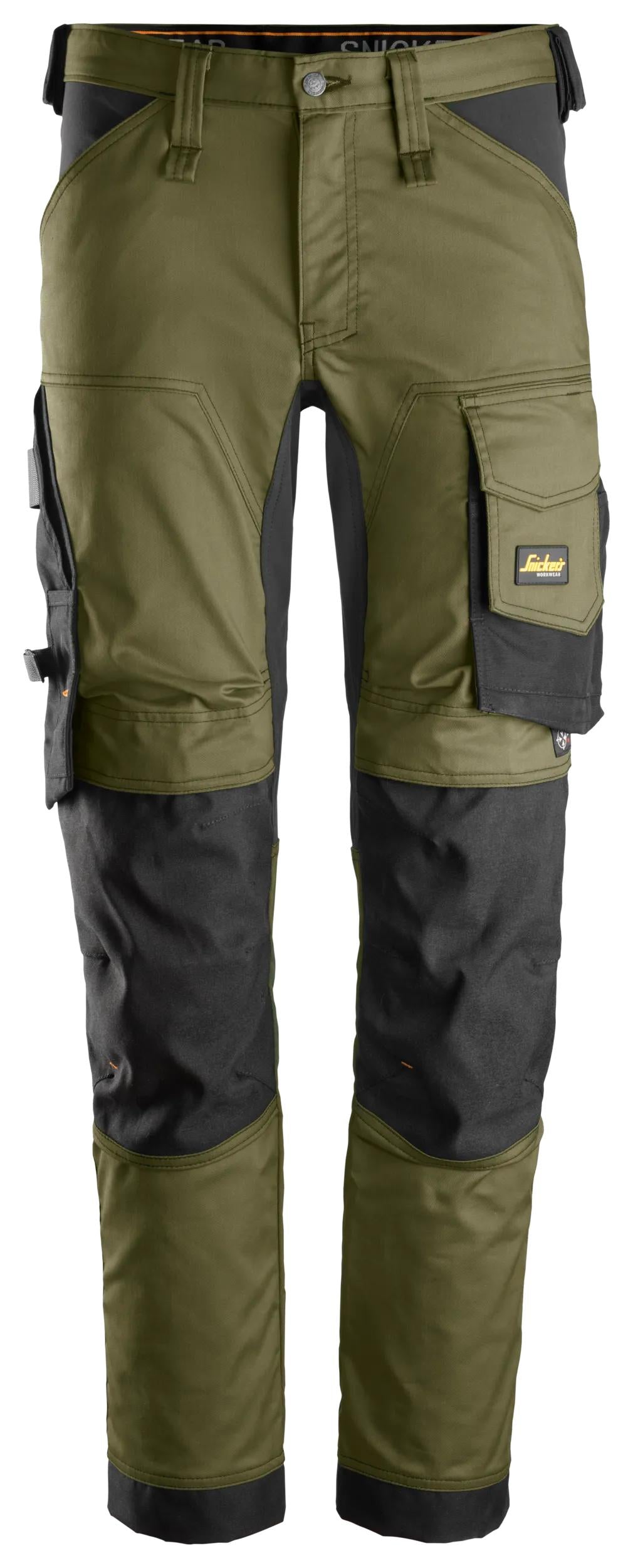 Snickers U6341 AllroundWork Pants | Stretch Panels | Knee Pockets | Khaki Green