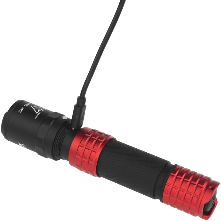 Nightstick USB Tactical Flashlight w/Holster | Li-Ion | Red