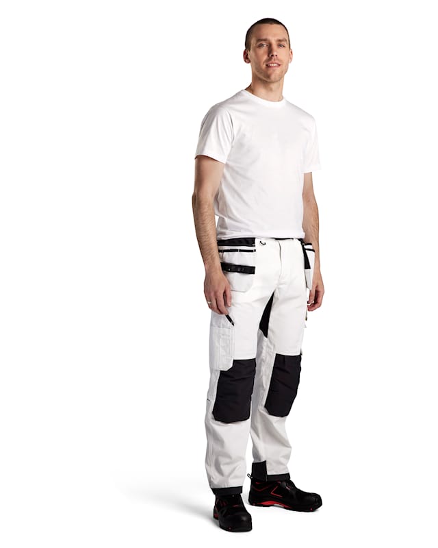 Blaklader 1691 Ripstop Pants With Utility Pockets | White/Dark Grey
