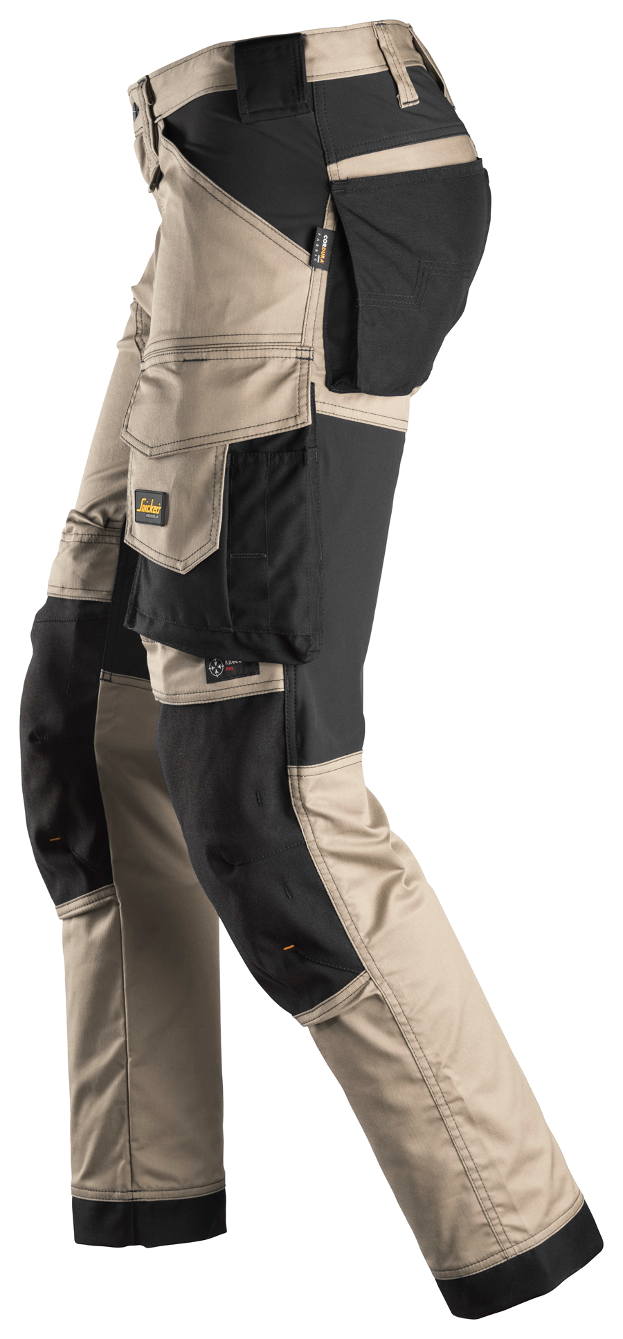 Snickers Workwear U6351 AllroundWork Stretch Loose Fit Work Pants - Khaki/Black