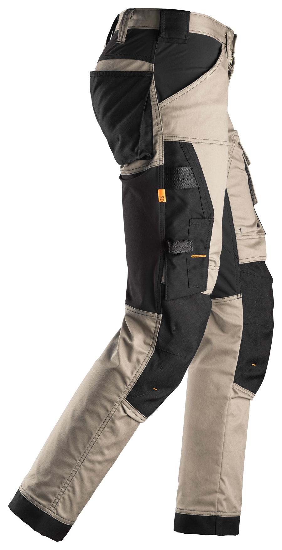 Snickers Workwear U6351 AllroundWork Stretch Loose Fit Work Pants - Khaki/Black