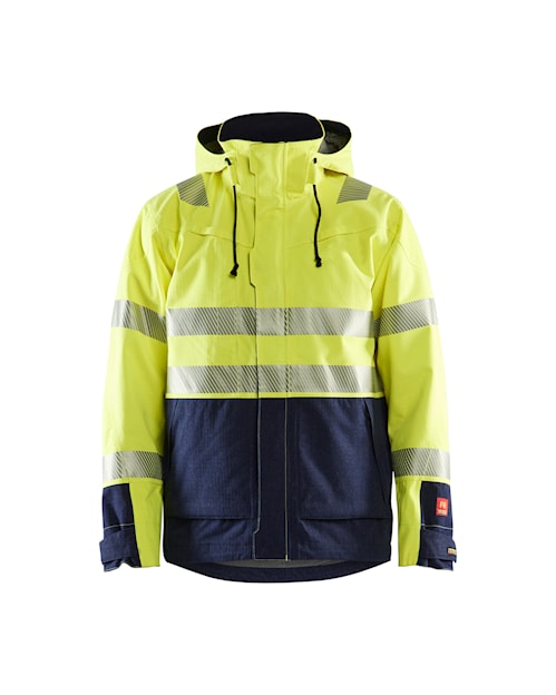Blaklader 4786 Multinorm FR Waterproof Hi-Vis Shell Jacket - Yellow Hi-Vis/Navy