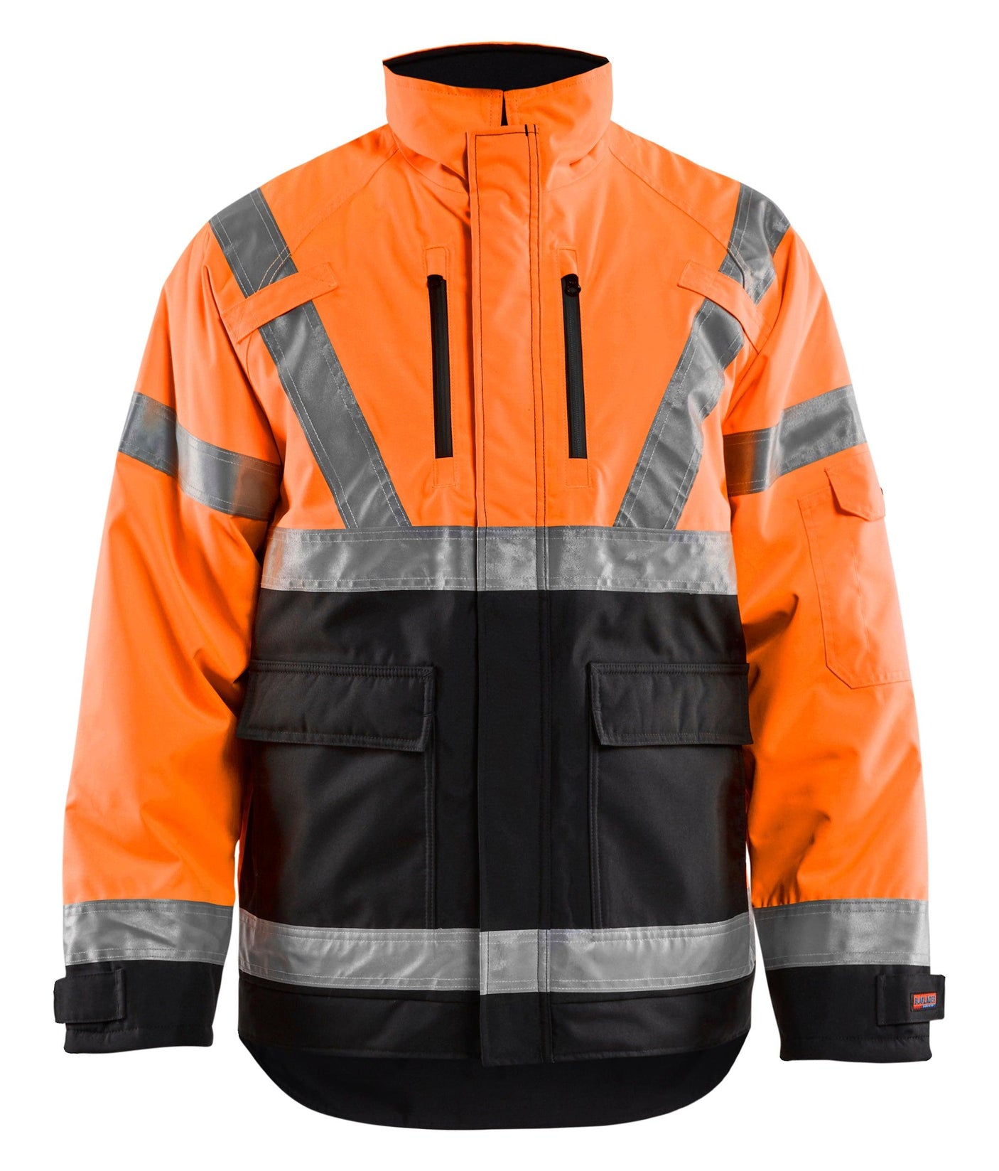 Blaklader 4927 Hi-Vis Waterproof Winter Lined Jacket - Orange Hi-Vis/Black - Trusted Gear Company LLC