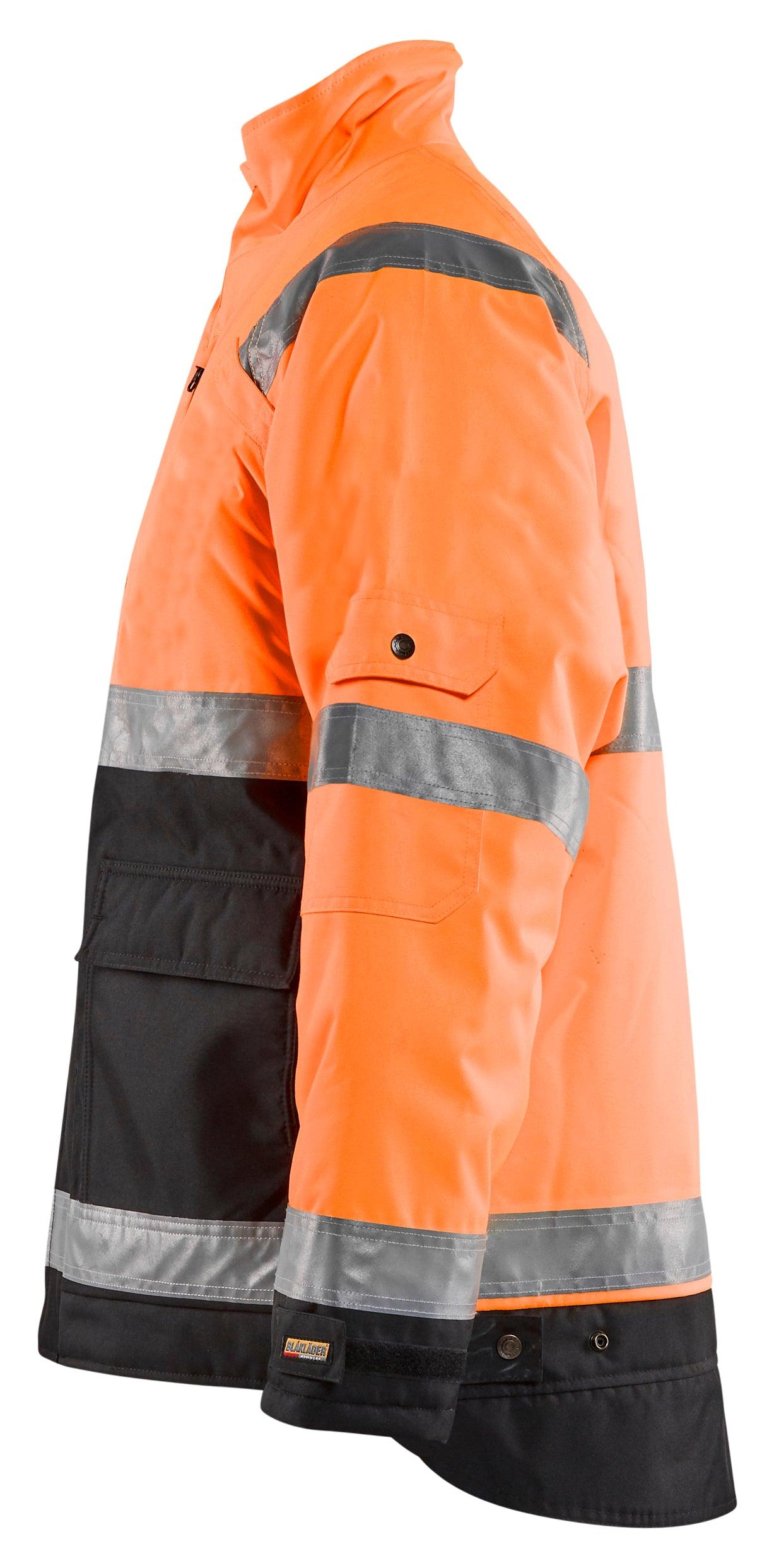 Blaklader 4927 Hi-Vis Waterproof Winter Lined Jacket - Orange Hi-Vis/Black - Trusted Gear Company LLC