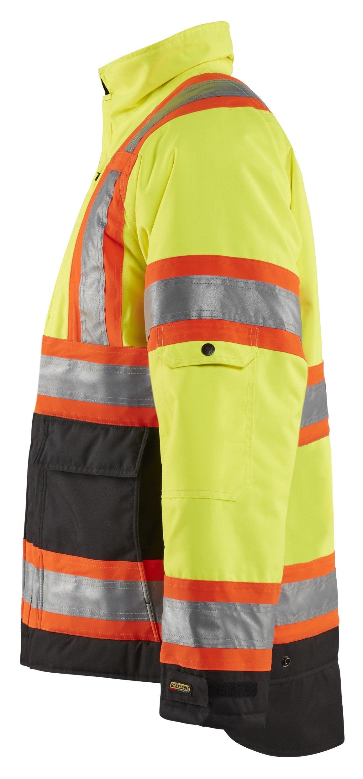 Blaklader 4928 Hi-Vis Waterproof Winter Lined Jacket - Yellow Hi-Vis/Black - Trusted Gear Company LLC