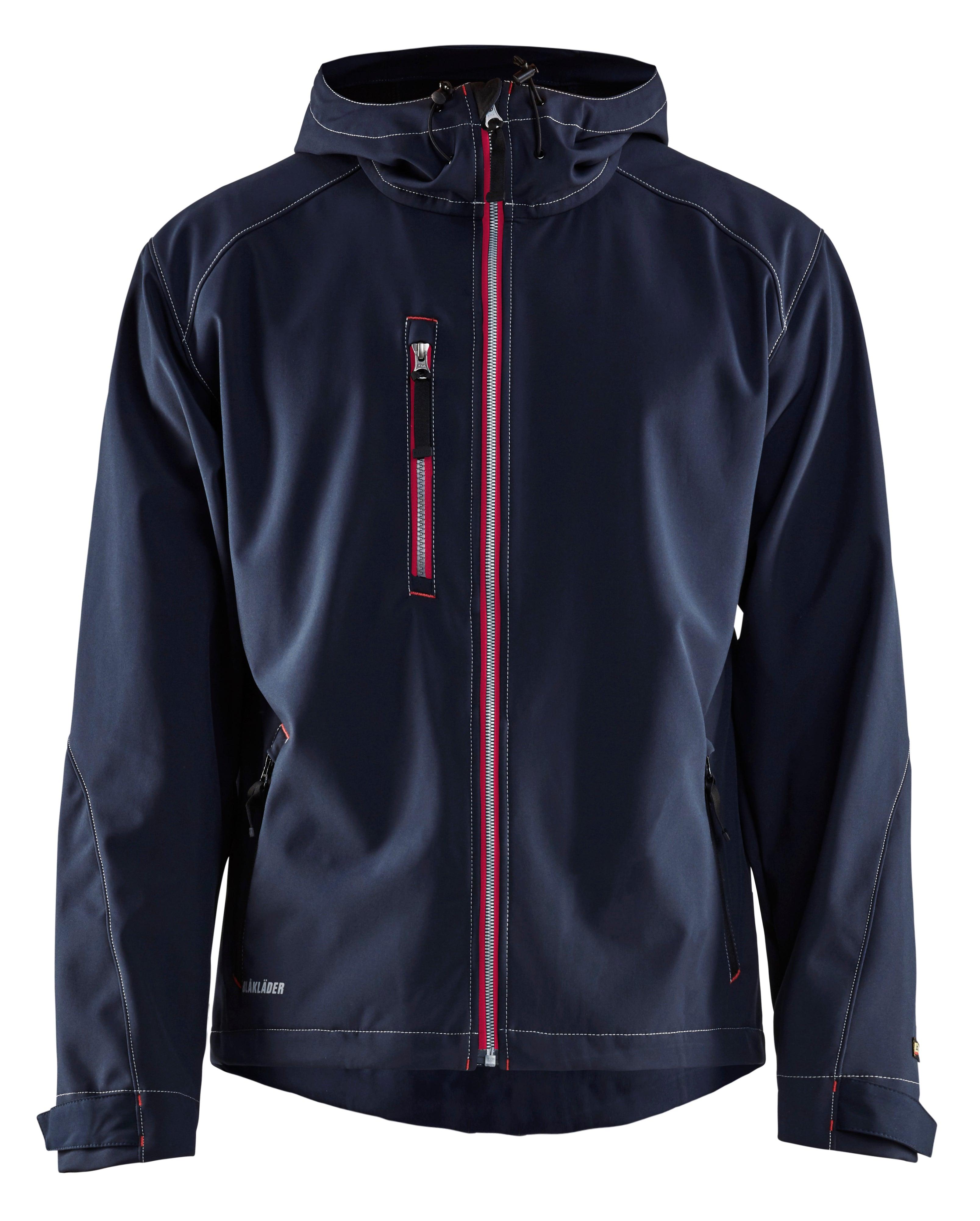 Blaklader 4939 Hooded Water-Resistant Pro Softshell - Dark Navy/Red - Trusted Gear Company LLC