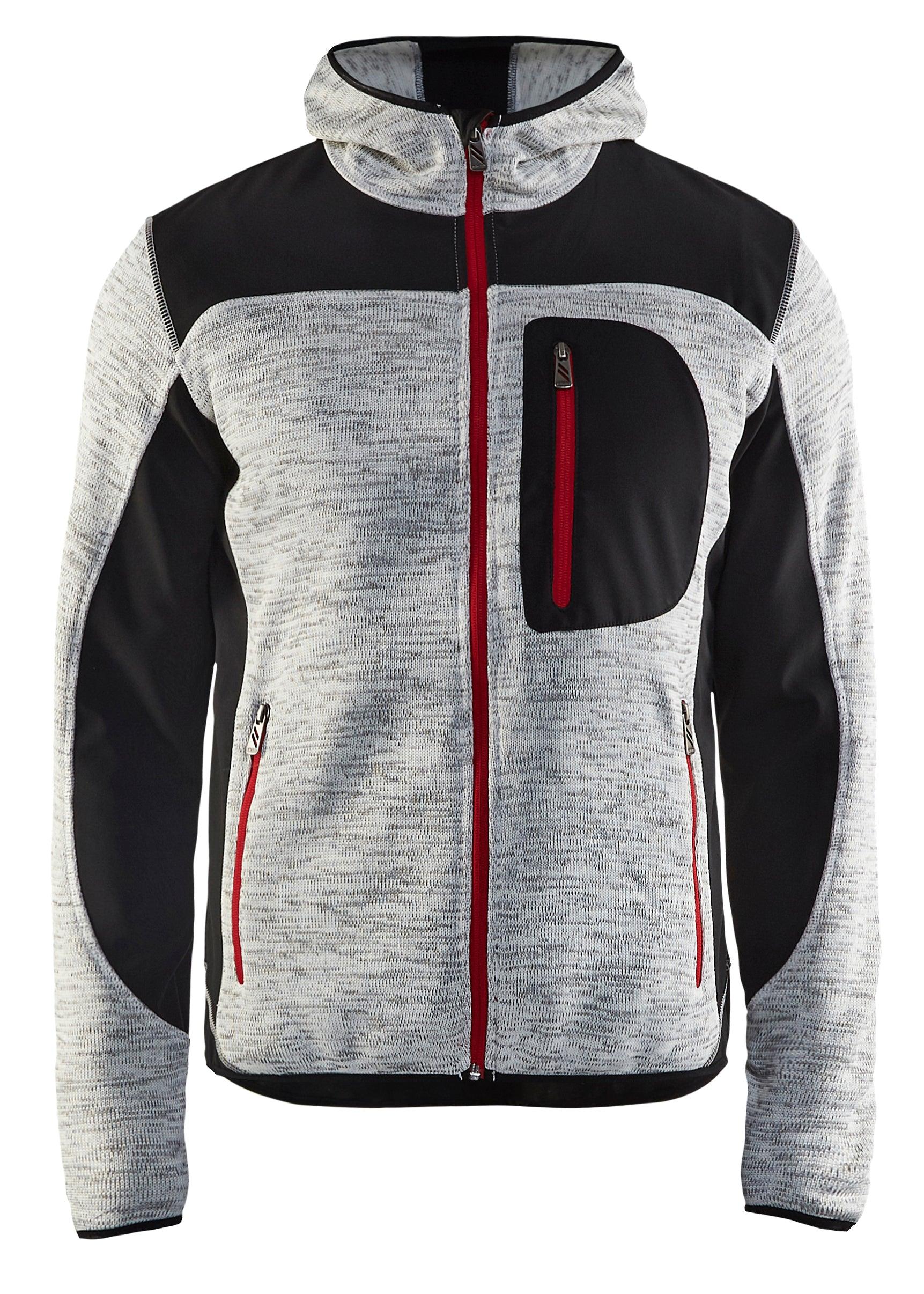 Blaklader 4940 Knitted Hoodie Jacket - Grey Melange/Black/Red - Trusted Gear Company LLC