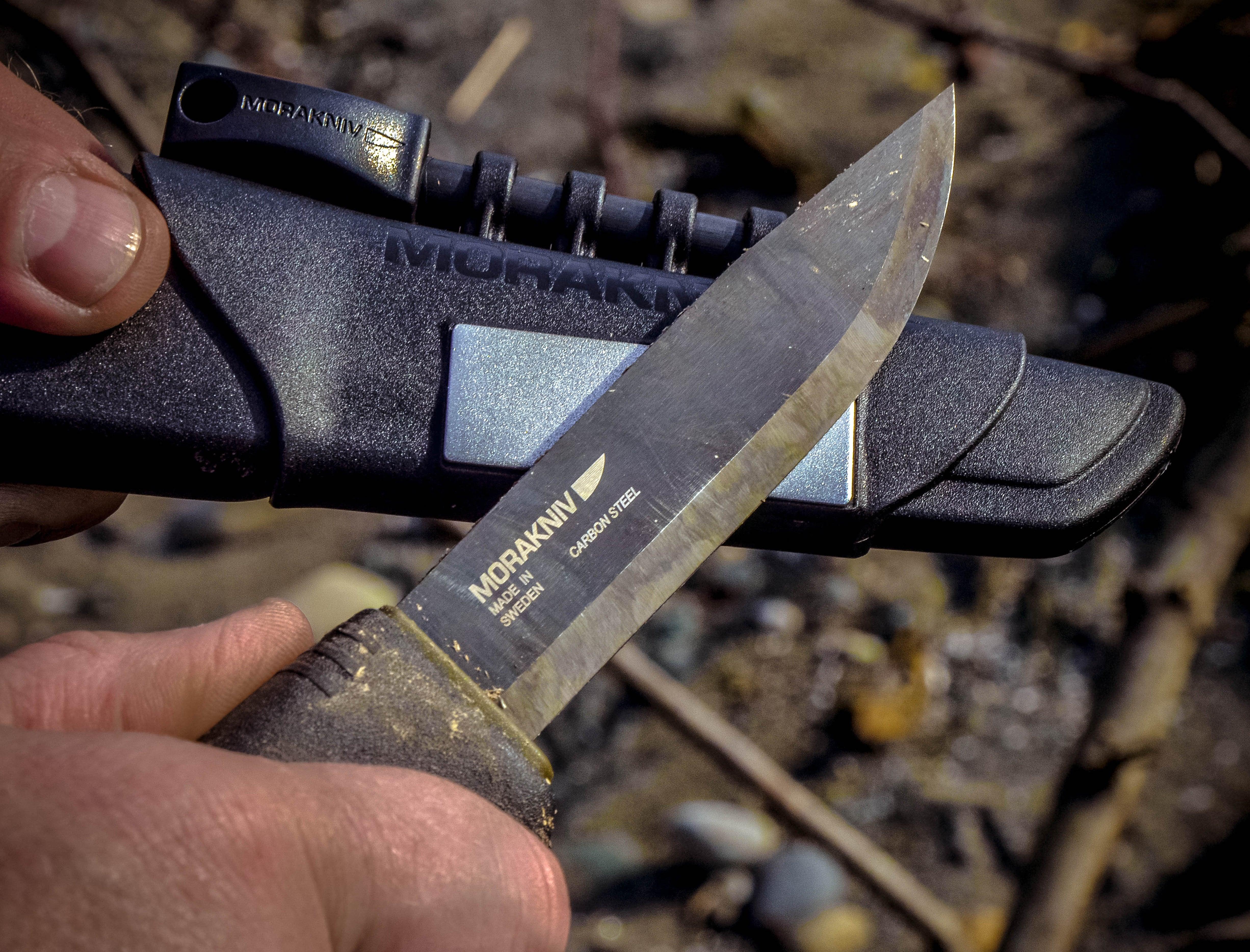 Morakniv® Bushcraft Survival Carbon Knife with Plastic Sheath - Trusted Gear Company LLC