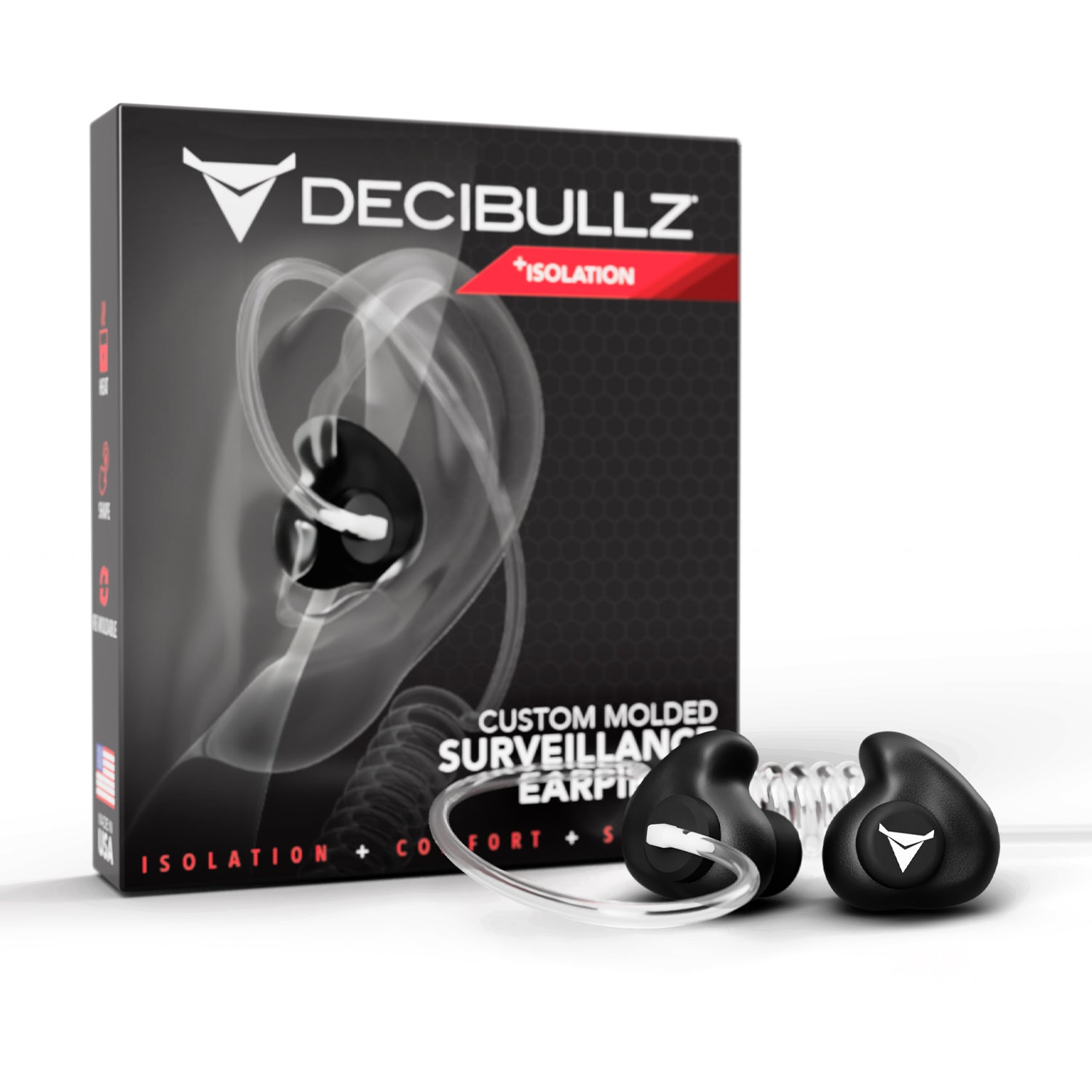 Decibullz Custom Moldable Surveillance Earpieces + Isolation
