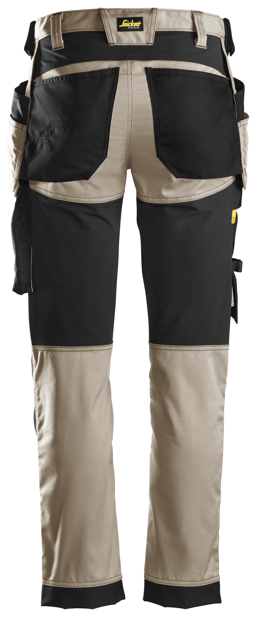 Snickers Workwear U6251 AllroundWork Stretch Loose Fit Work Pants + Holster Pockets - Khaki/Black