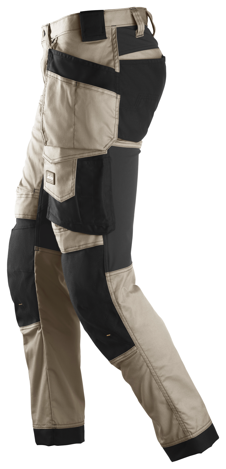 Snickers Workwear U6251 AllroundWork Stretch Loose Fit Work Pants + Holster Pockets - Khaki/Black