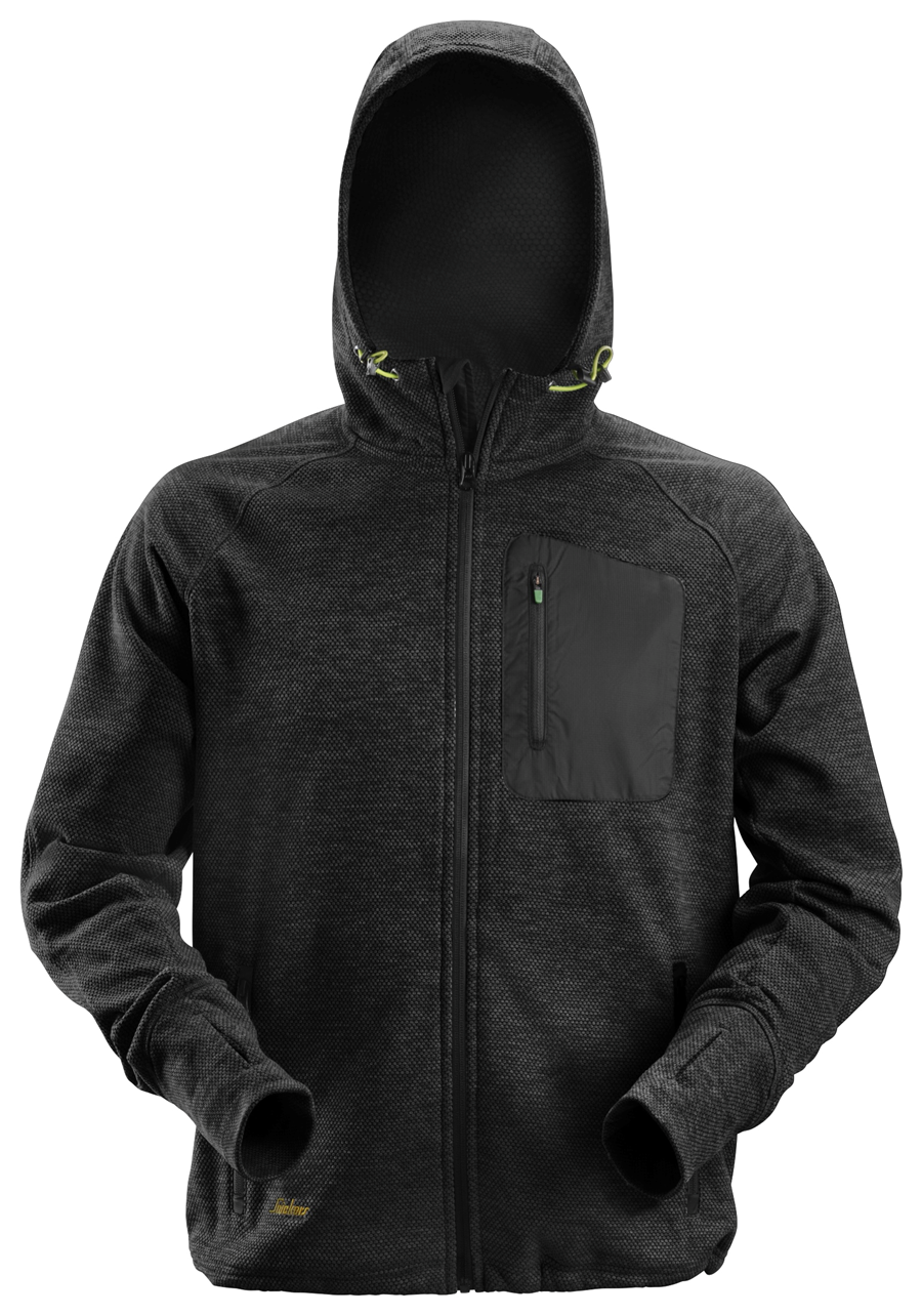 Snickers Workwear U8041 FlexiWork Fleece Hoodie - Black/Black