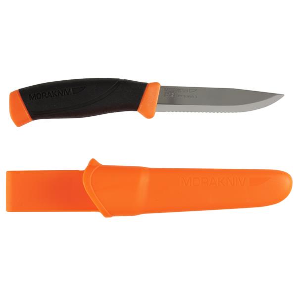 Morakniv Companion Serrated Stainless Steel Knife - Orange - Trusted Gear Company LLC