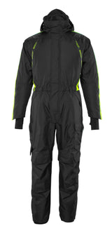 Front view of Mascot 17019-231 lightweight winter boilersuit in two-toned waterproof fabric with taped seams.