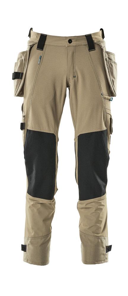 MASCOT 17031-311 ultimate stretch pants with removable holster pockets.