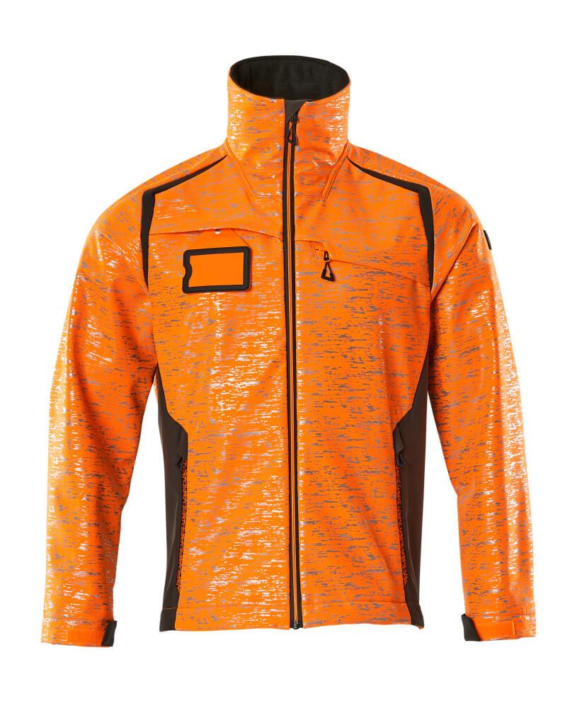 MASCOT® 19202-291-1418 Visibility Softshell Jacket | Hi-Vis Orange/Dark Anthracite