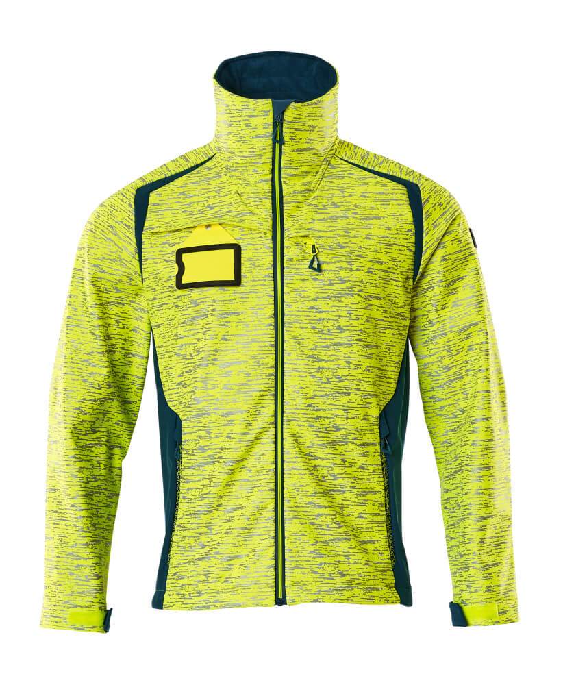 MASCOT® 19202-291-1744 Visibility Softshell Jacket | Hi-Vis Yellow/Dark Petroleum