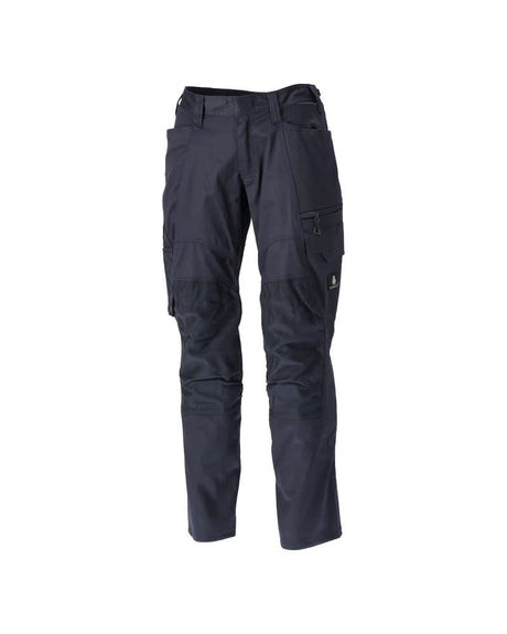 Mascot 20679-439-010 work pants featuring two-way stretch fabric and ergonomic leg design for professional movement.