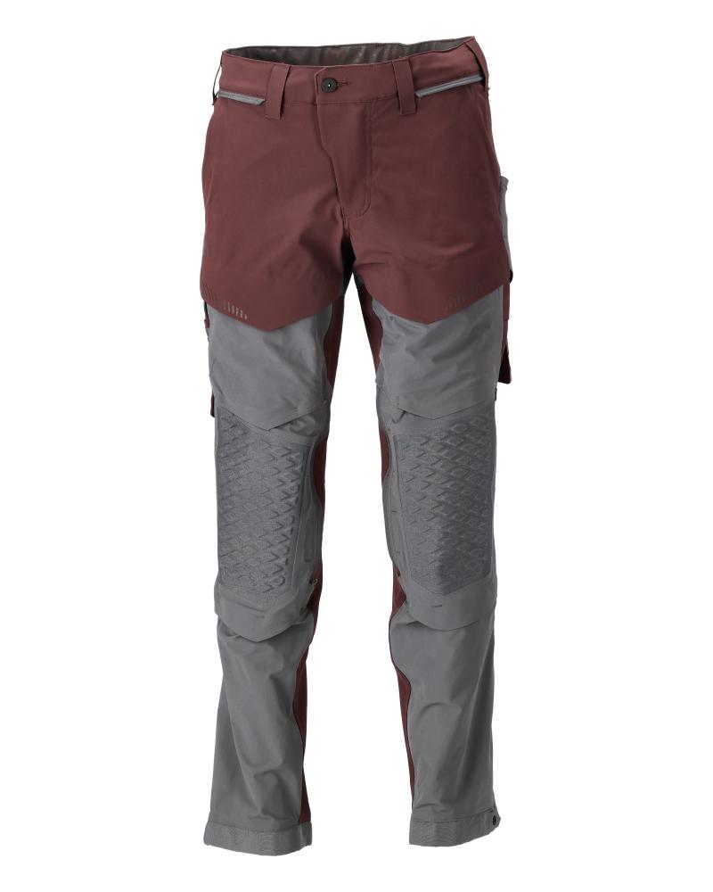 MASCOT® 22279-605-2289 Pants with Kneepad Pockets | Bordeaux/Stone Grey