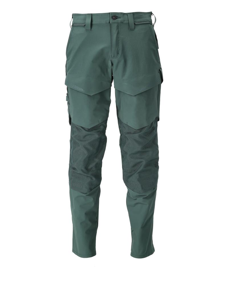 MASCOT Customized 22379-311-34 Stretch Pants with Knee Pockets | Forest Green