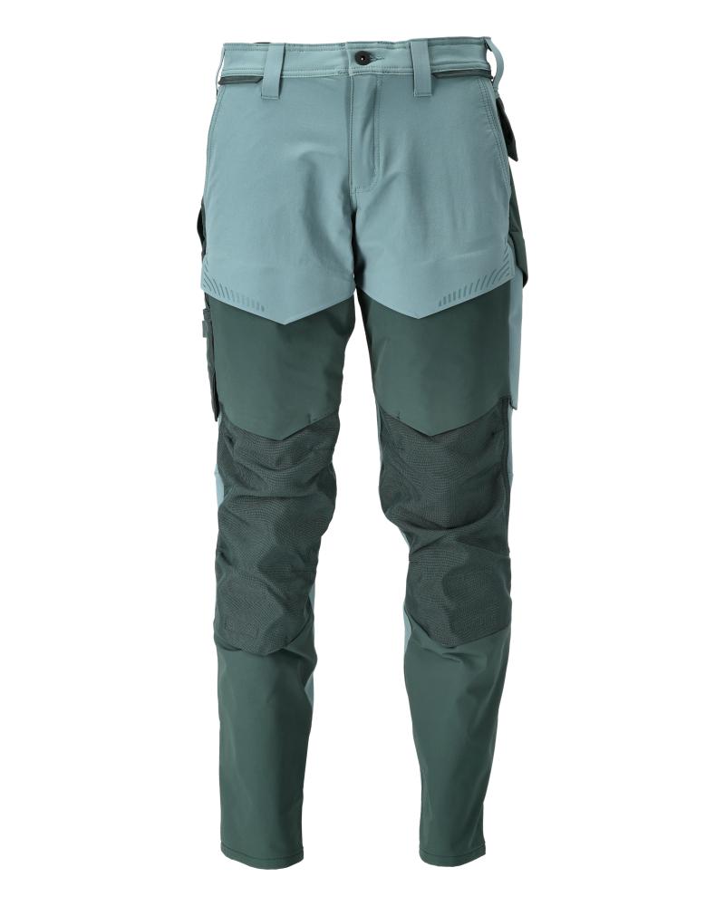 MASCOT Customized 22379-311-3534 Stretch Pants with Knee Pockets | Lt Forest Grn/Forest Grn