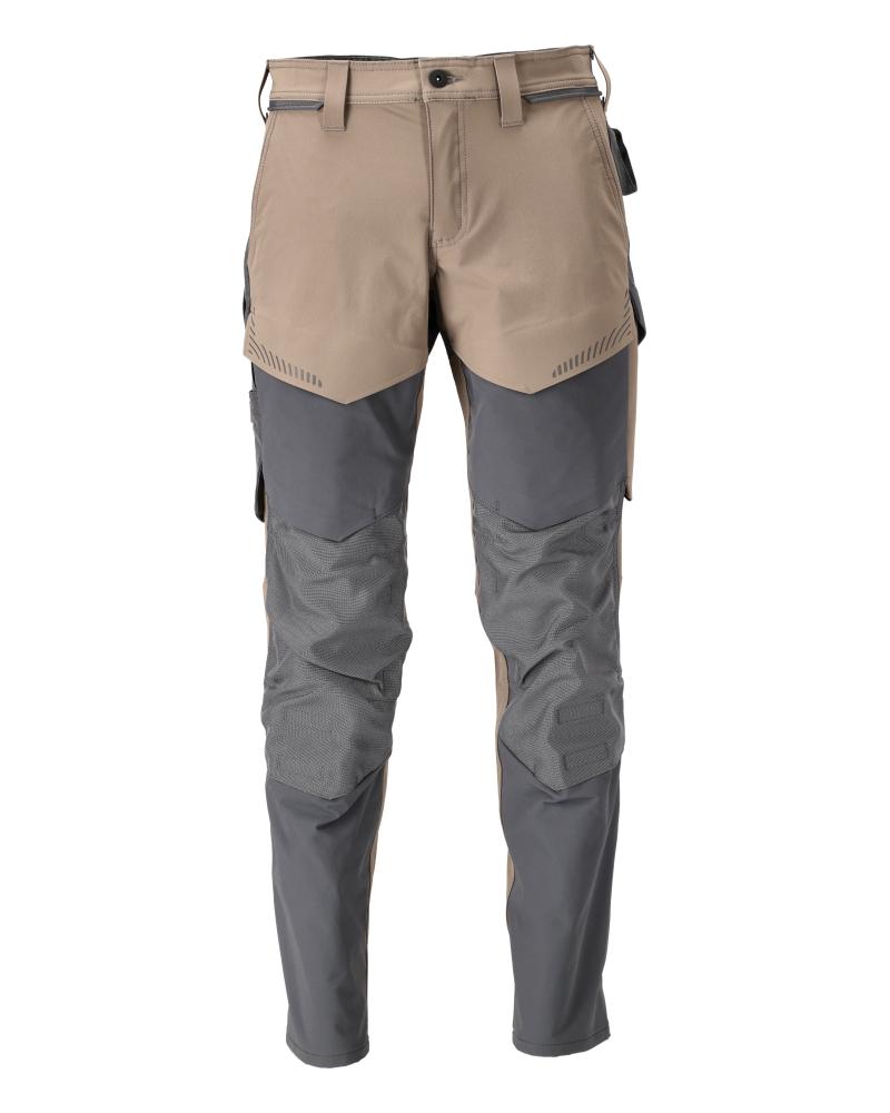 MASCOT Customized 22379-311-5689 Stretch Pants with Knee Pockets | Dk Sand/Stone Grey