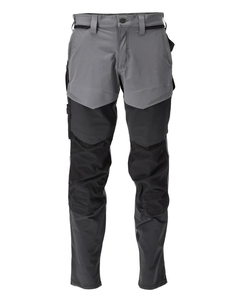 MASCOT® 22379-311-8909 Pants with Kneepad Pockets | Stone Grey/Black