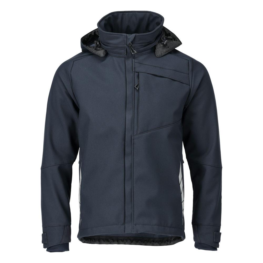 Full back view of Mascot Blackpool 23102-246 Softshell Jacket highlighting durable windproof fabric.