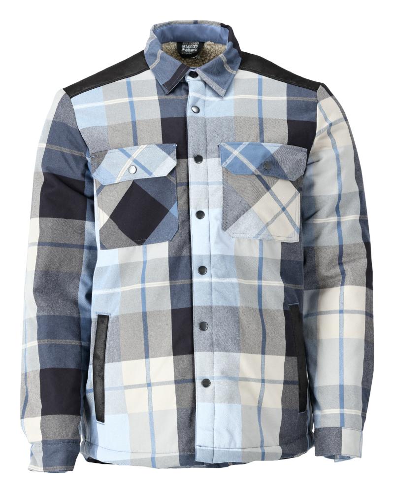 MASCOT® 23104-446-199 Flannel Shirt with Pile Lining | Dark Navy Plaid