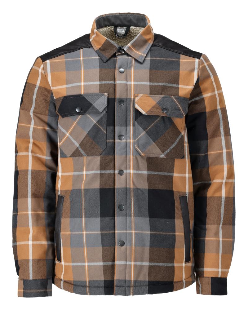 MASCOT® 23104-446-598 Flannel Shirt with Pile Lining | Nut Brown Plaid