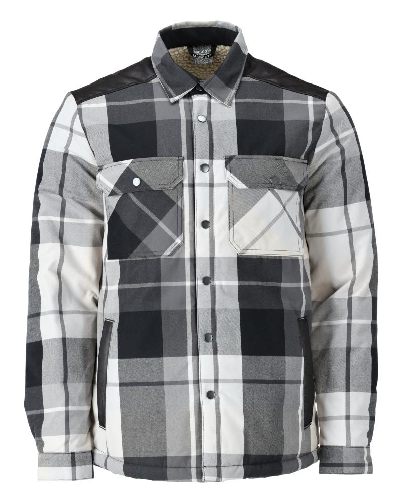 MASCOT® 23104-446-899 Flannel Shirt with Pile Lining | Stone Grey Plaid