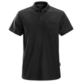 Front view of black Snickers U2708 Classic Polo Shirt for workwear