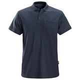 Front view of black Snickers U2708 Classic Polo Shirt for workwear