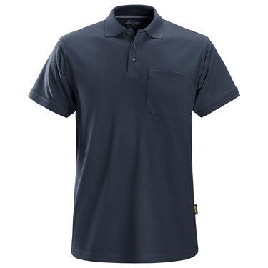 Front view of black Snickers U2708 Classic Polo Shirt for workwear
