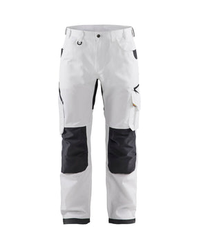 Front view of Blaklader 1690 Rip Stop Stretch Work Pants in 7oz breathable fabric with reinforced nail pockets.