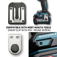 Holstery PinPal Pro 6070 universal gravity lock tool holster with Makita 18V LXT drill