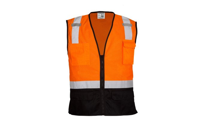 Kishigo 1529 Black Bottom Mesh Safety Vest | Orange