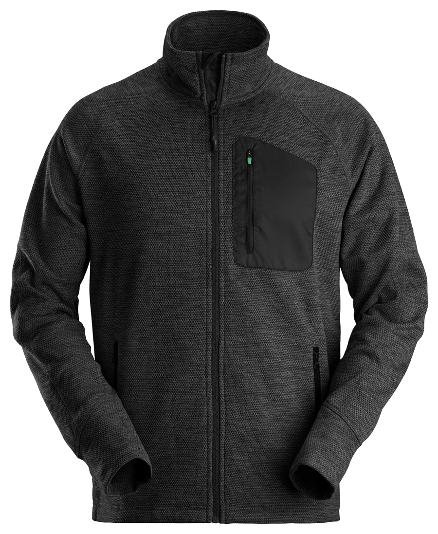 Snickers Workwear U8042 FlexiWork Fleece Jacket | Black
