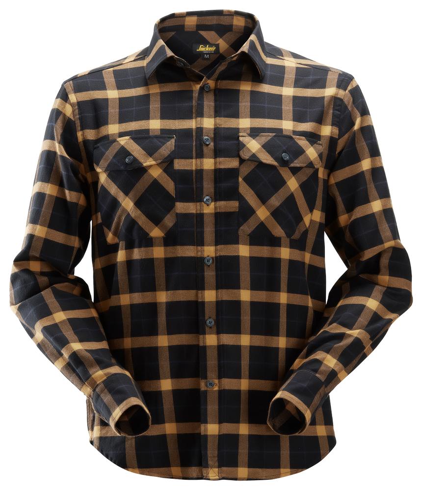 Snickers Workwear 8516 AllroundWork Flannel Checked Shirt - Ash/Chili Red