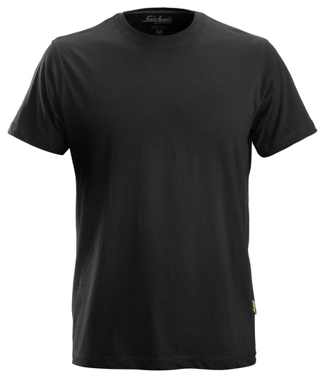 Front view of the Snickers U2502 Classic Work T-Shirt in black made from 100% cotton
